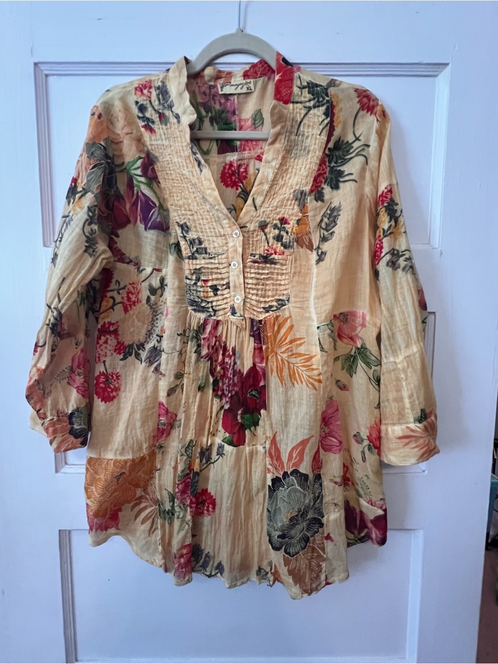 MAGAZINE Floral Patchwork Tunic Blouse
